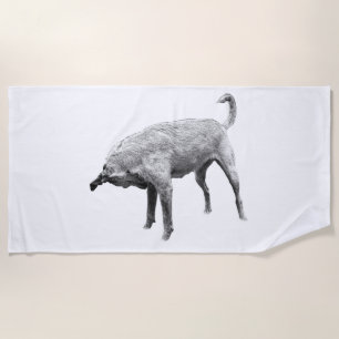 S-Curve Terrier Profile Beach Towel