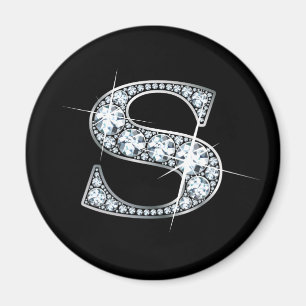 "S" Diamond Bling Magnet