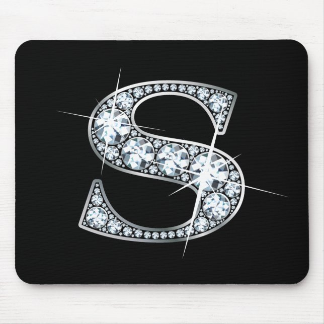 "S" Diamond Bling Mousepad (Front)