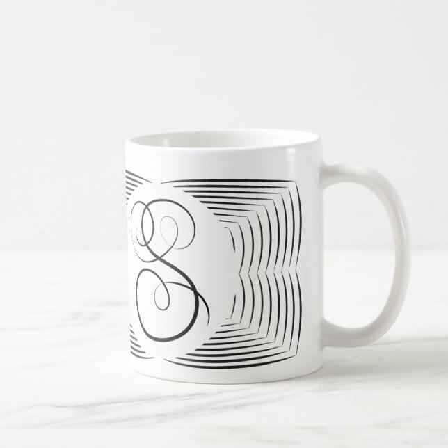 S Elegant Monogram Coffee Mug (Right)