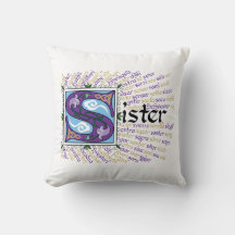 S est pour soeur Coussin