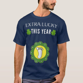 s Extra Lucky This Year St Patricks Day Pregnancy  T-Shirt