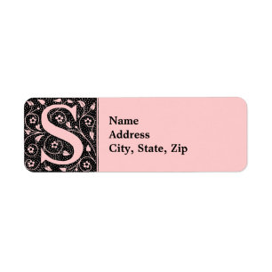 S Floral vintage monogram