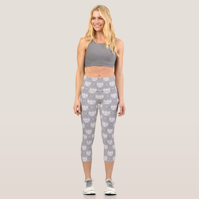 S.H.I.E.L.D. Geometric Pattern Capri Leggings (Front)