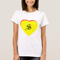 "S" Heart Yellow Red Wedding Invitation The MUSEUM
