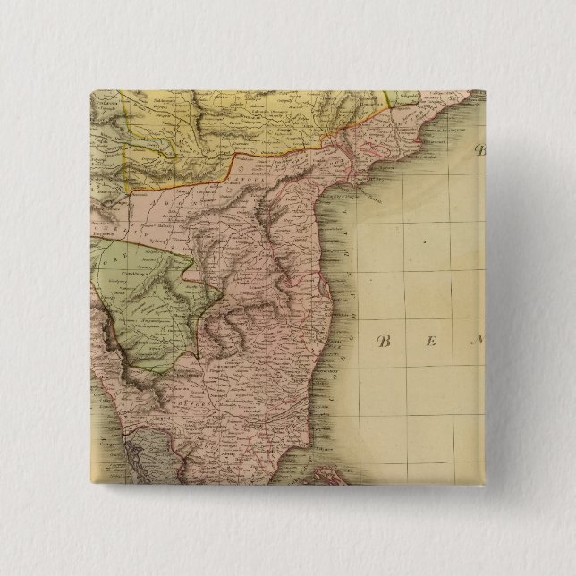S Hindostan 2 Inch Square Button (Front)