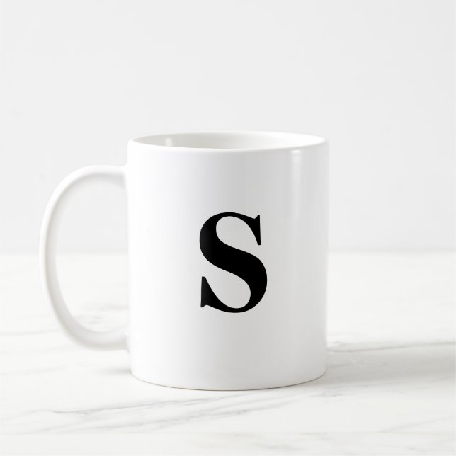 S initial et nom personnalisé Coffee Mug (Gauche)