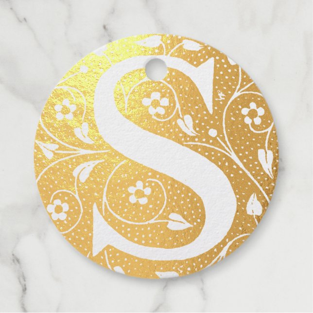  S initial Foil Favour Tags (Front)