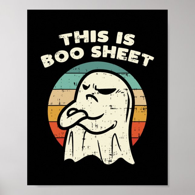 s is boo sheet ghost retro halloween costume men w poster (Front)