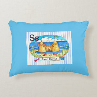 S is for Sandcastle Decorative Pillow