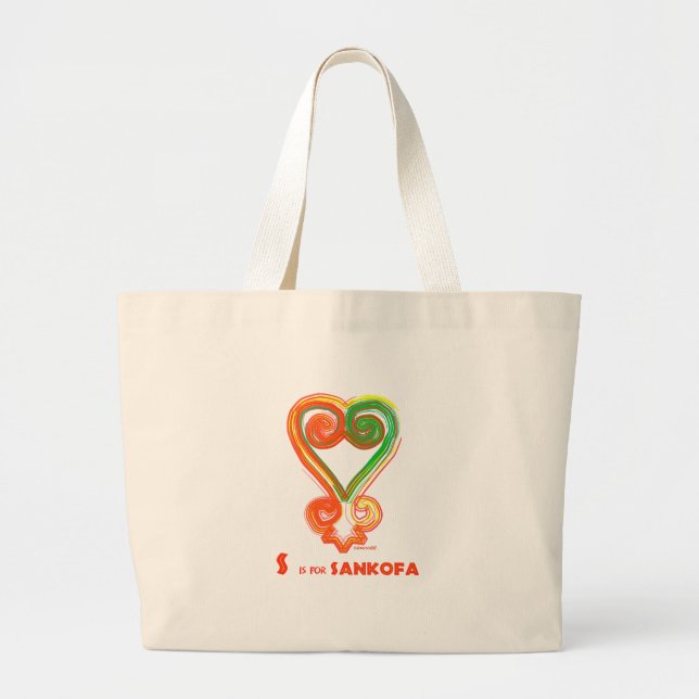 S is for Sankofa Large Tote Bag (Front)