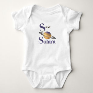 S is for Saturn Cute Planet & Astronomy Design Baby Bodysuit