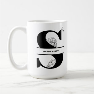 S is for Savage & Sweet – Floral Letter Tee Coffee Mug