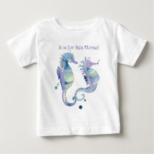 S is for Sea Horse Cute Baby T-Shirt