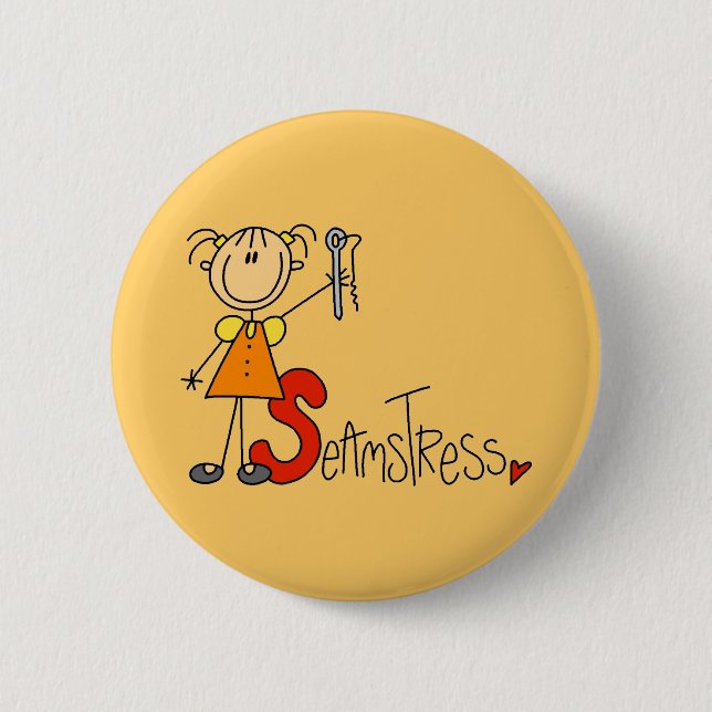 S is for Seamstress 2 Inch Round Button (Front)