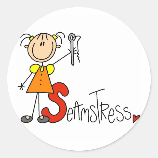 S is for Seamstress Classic Round Sticker (Front)