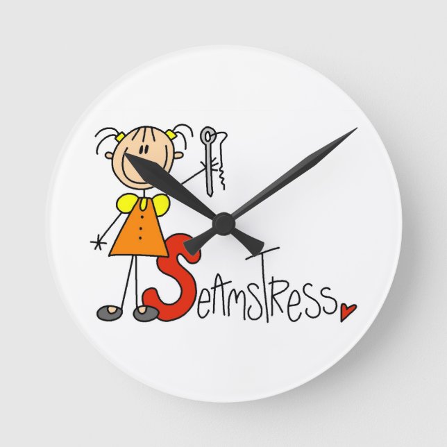 S is for Seamstress Round Clock (Front)