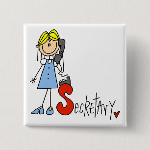 S is for Secretary 2 Inch Square Button