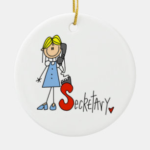 S is for Secretary Ceramic Ornament