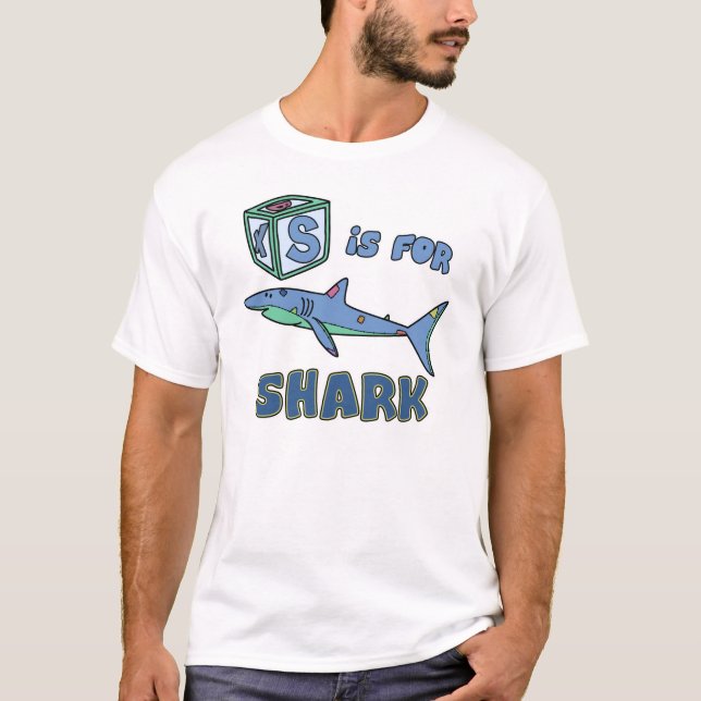 S is for Shark Toddler T-Shirt (White Outline) (Front)