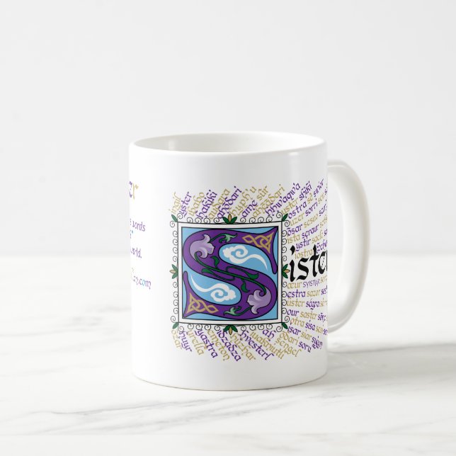 S is for Sister Mug (Front Right)