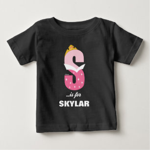 S is for Sleeping Beauty   Add Your Name Baby T-Shirt