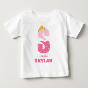 S is for Sleeping Beauty   Add Your Name Baby T-Shirt