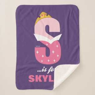 S is for Sleeping Beauty   Add Your Name Sherpa Blanket