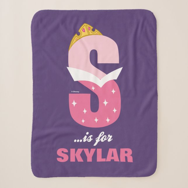 S is for Sleeping Beauty | Add Your Name Sherpa Blanket (Front)