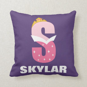 S is for Sleeping Beauty   Add Your Name Throw Pillow