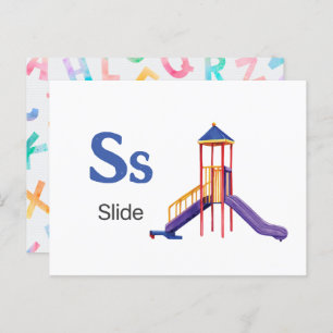 S is for Slide - Alphabet Flash Card