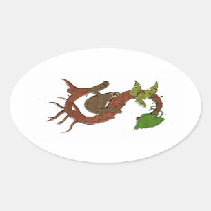 S is for Sloth Oval Sticker