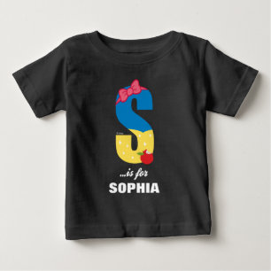S is for Snow White   Add Your Name Baby T-Shirt