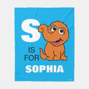 S is for Snuffleupagus Add Your Name Fleece Blanket