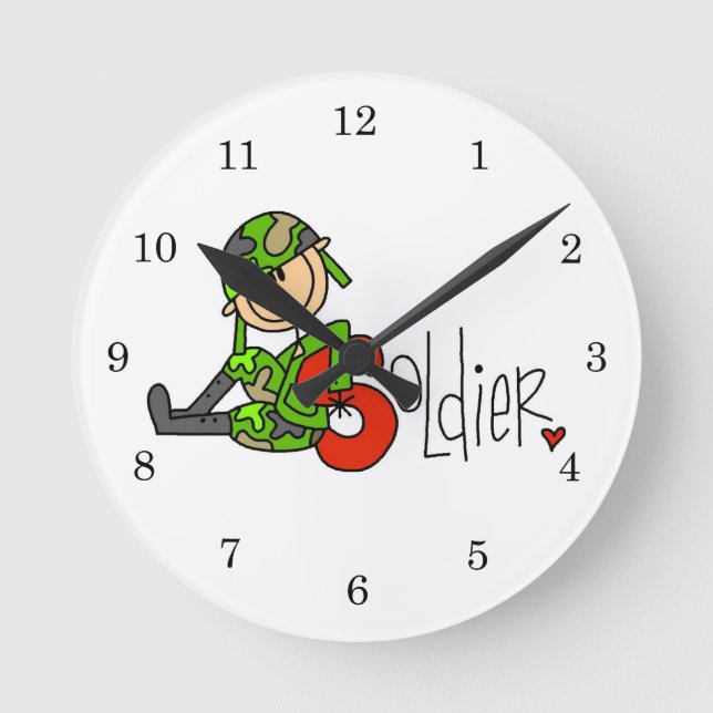 S is for Soldier Round Clock (Front)