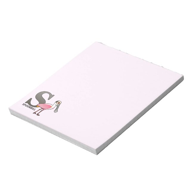 S is for Spoonbill Notepad (Rotated)