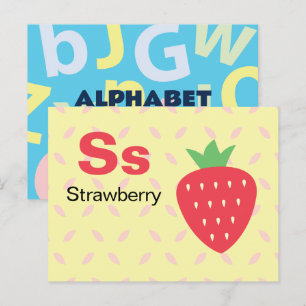 S is for Strawberry - Alphabet Flash Card