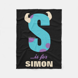S is for Sulley   Add Your Name Fleece Blanket