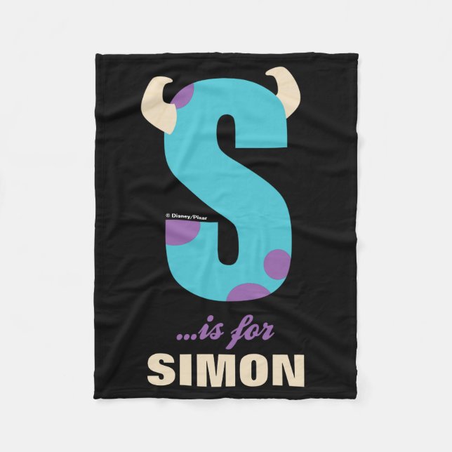S is for Sulley | Add Your Name Fleece Blanket (Front)
