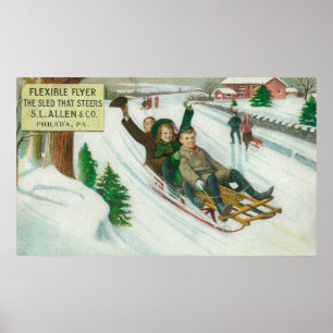 S L Allen & Co Flexible Flyer Sled Poster