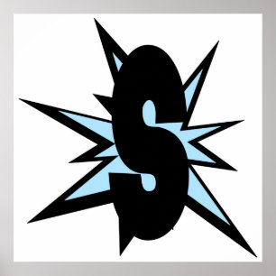 S letter as comic art  monogram S initials alphab Poster