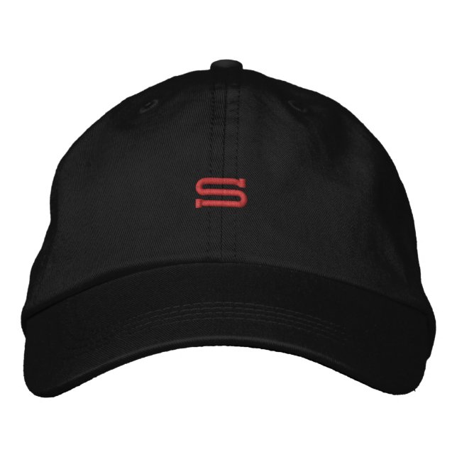 S Letter Initial Cap - Monogram Embroidered Hat (Front)
