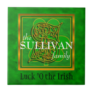 S "Luck of the Irish" Family Custom Monogram Tile