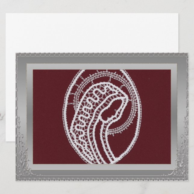 S. Mary Elegant silver border frame custom photo  (Front/Back)