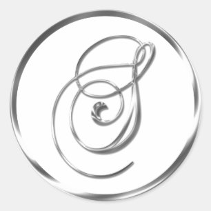 S Monogram Faux Silver Envelope Or Favour Seal