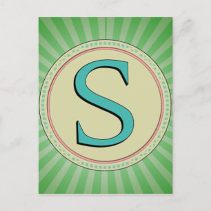 S MONOGRAM LETTER POSTCARD