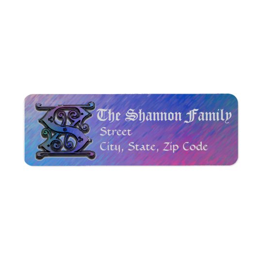 S Monogram "Old World Blue" design Address Lables Return Address Label
