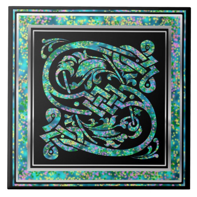 S Monogramme "Masselle Blue" Carreaux céramiques (Devant)