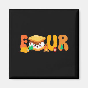 S’more 4th birthday camping theme 4 year old party magnet