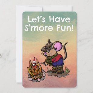 S’more Birthday Party Fun Mouse  Invitation